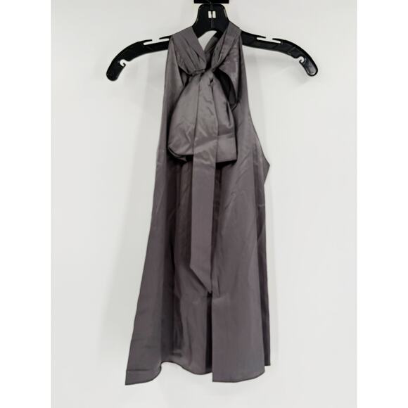 RAMY BROOK Top NEW Size M Slate Gray Lori Silk High Neck Tank Blouse $345 - Picture 2 of 4